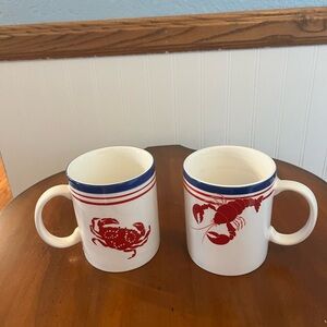 Sonoma Nantucket Nautical Themed Crab and‎ Lobster Mugs (2)